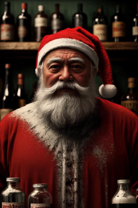 00829-684315146-drunk, creepy santa, muddy, crowded bottles bar, intricate details, hdr, intricate details, hyperdetailed, cinematic, dark shot,.png